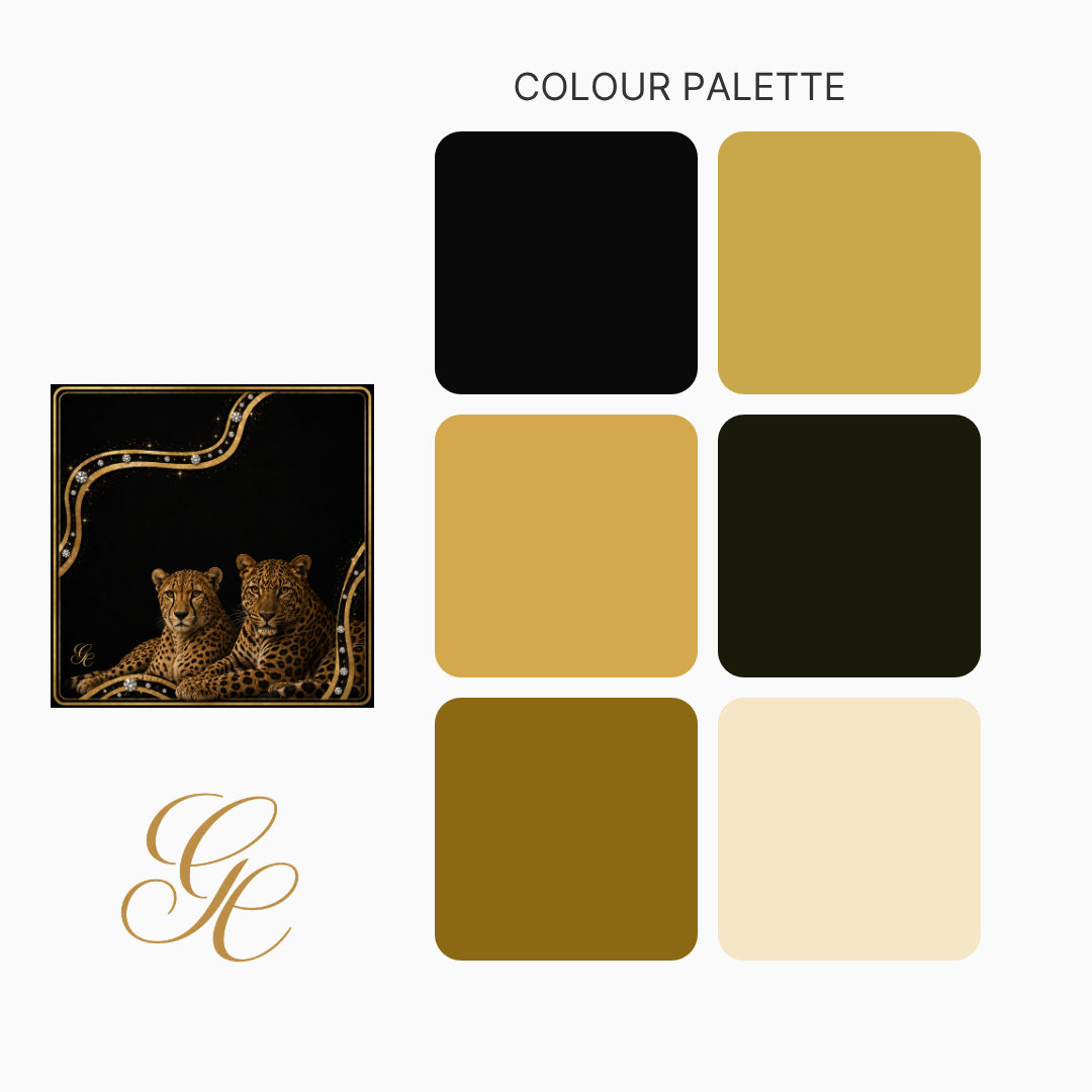 Silk Twill 90 x 90 — Gold Leopards