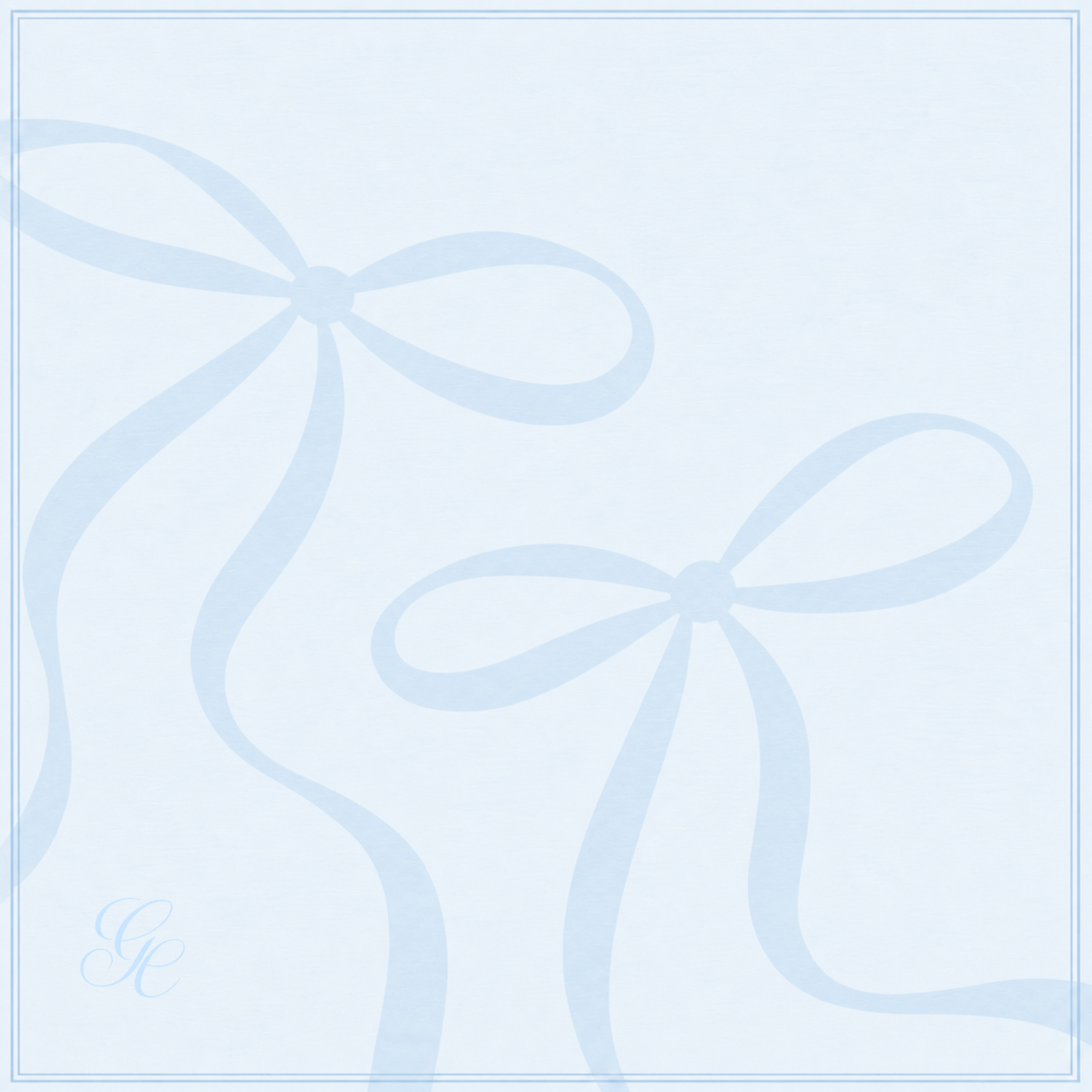 Silk Twill - Baby Blue Bow - 65 X 65CM