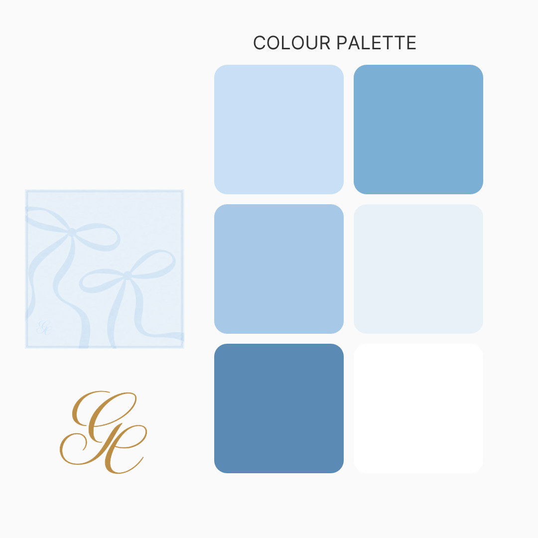 Silk Twill - Baby Blue Bow - 65 X 65CM