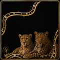 Silk Twill 90 x 90 — Gold Leopards