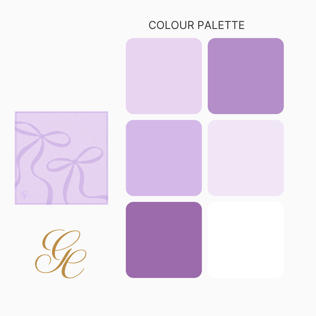 Silk Twill - Lavender Bow - 65 x 65CM