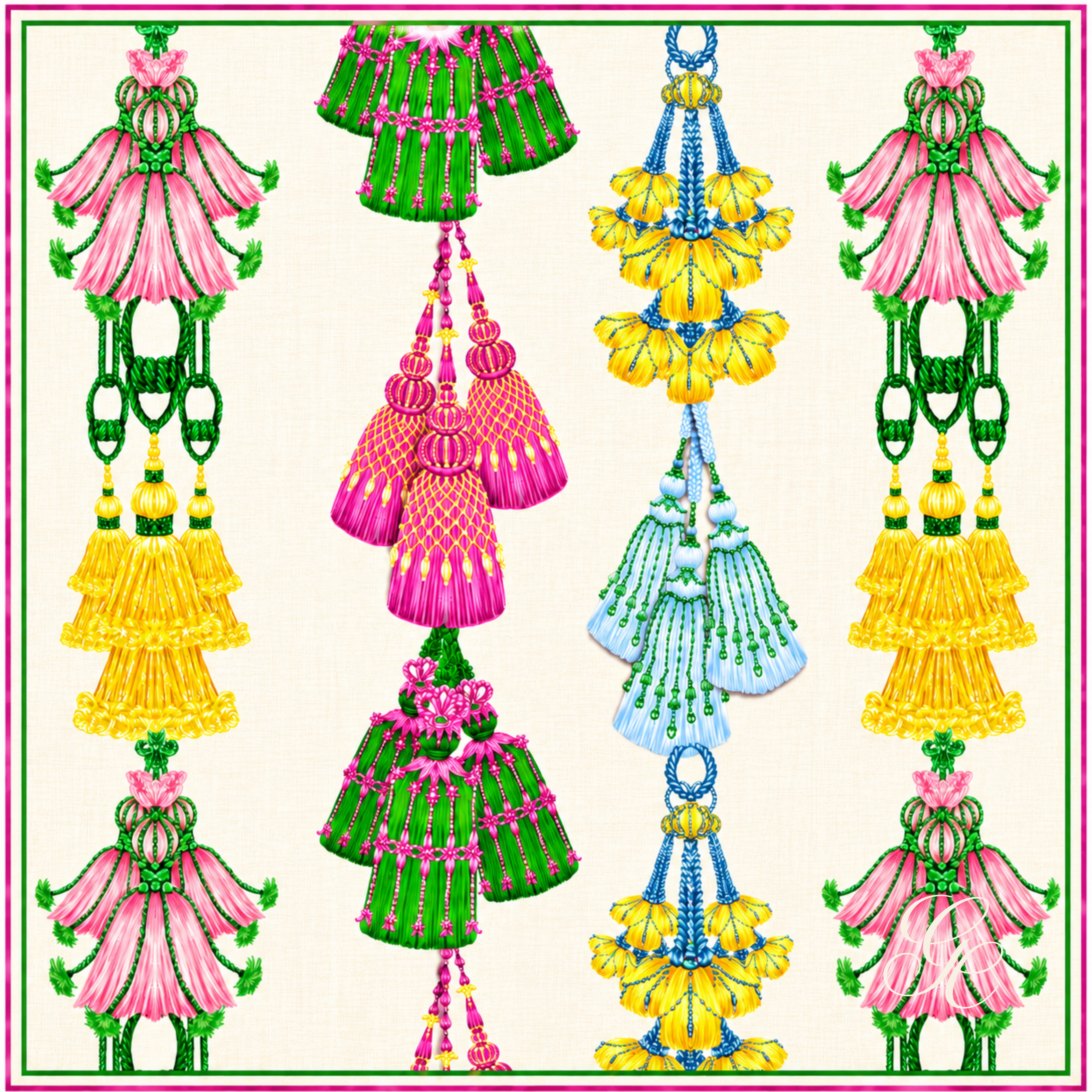 Silk Twill 90 x 90 — Tassel Parade