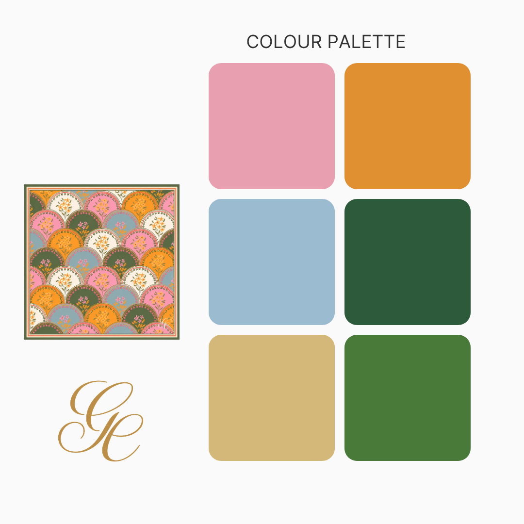 Silk Twill 90 x 90 — Scallop Garden