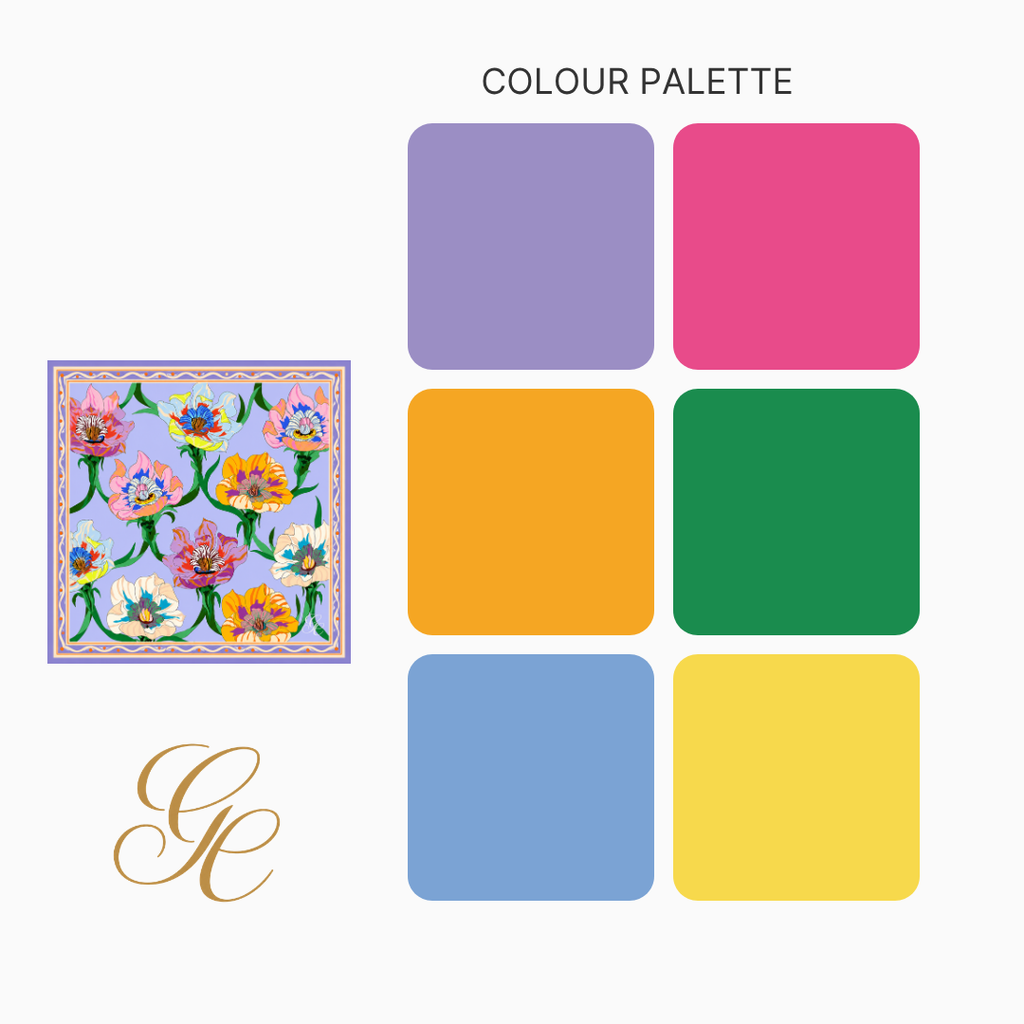 Silk Twill 90 x 90 — Peony Lattice