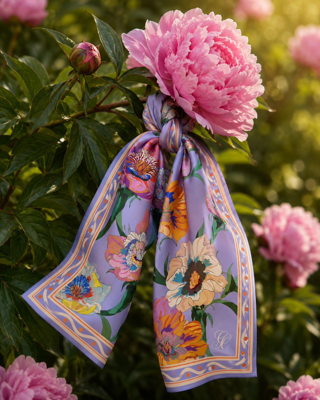 Silk Twill 90 x 90 — Peony Lattice