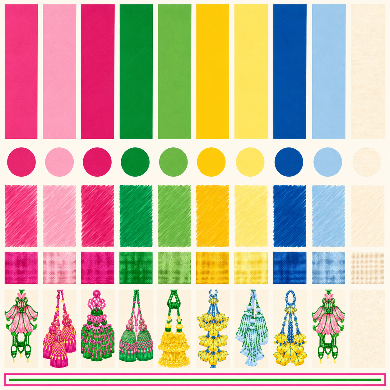 Silk Twill 90 x 90 — Tassel Parade