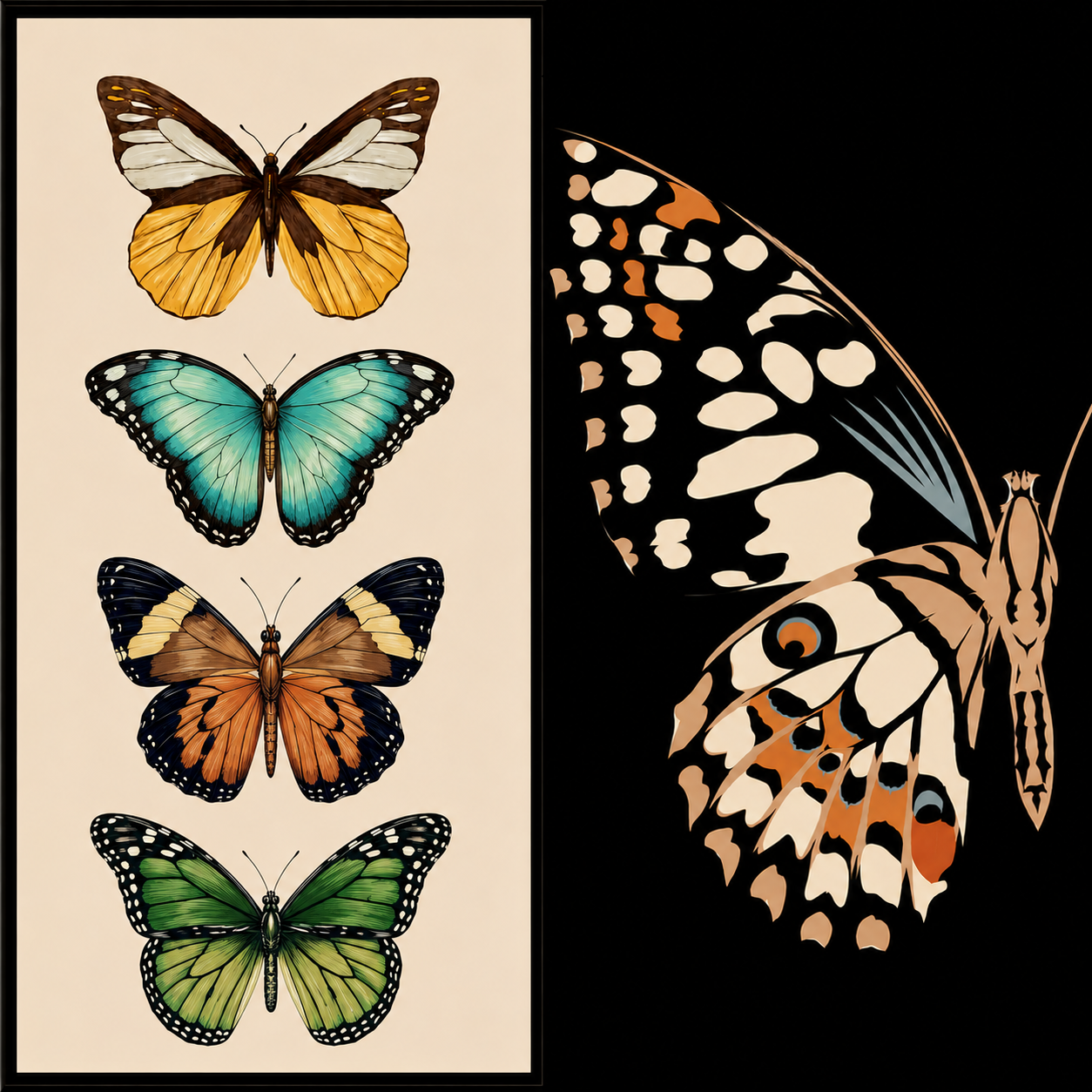 Cotton - Midnight Butterfly - 65 X 65CM