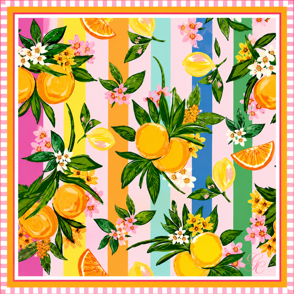 Silk Twill 90 x 90 — Citrus Stripe