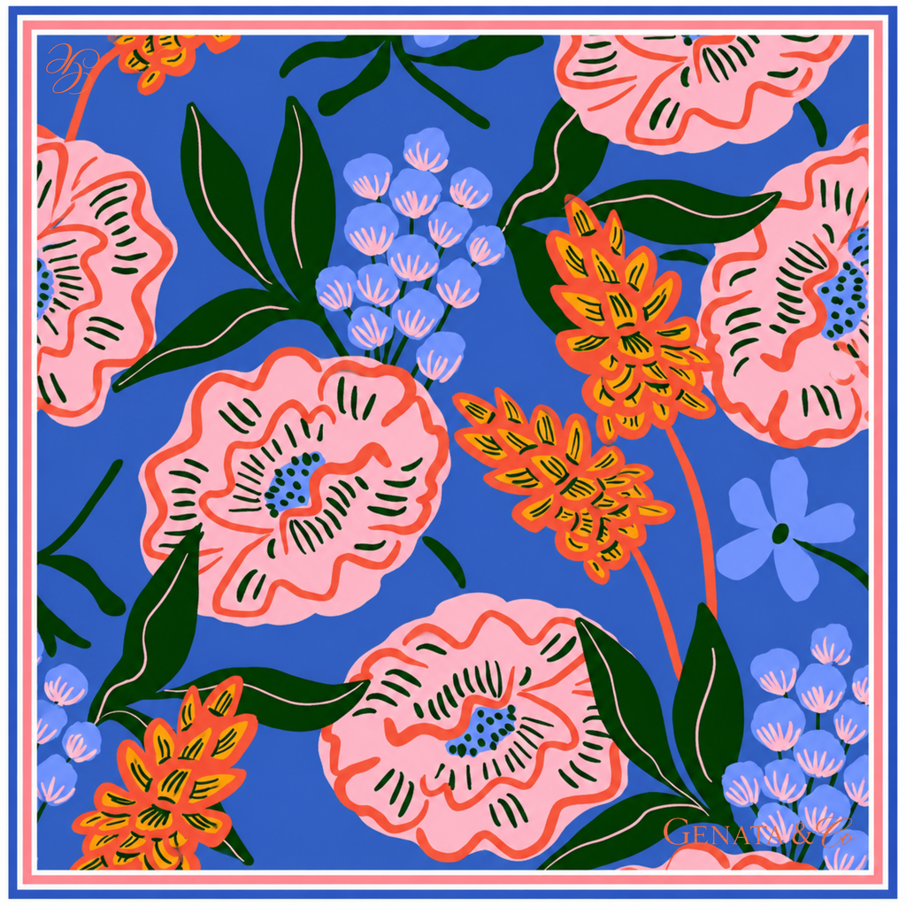 Cobalt Peony - 90x90