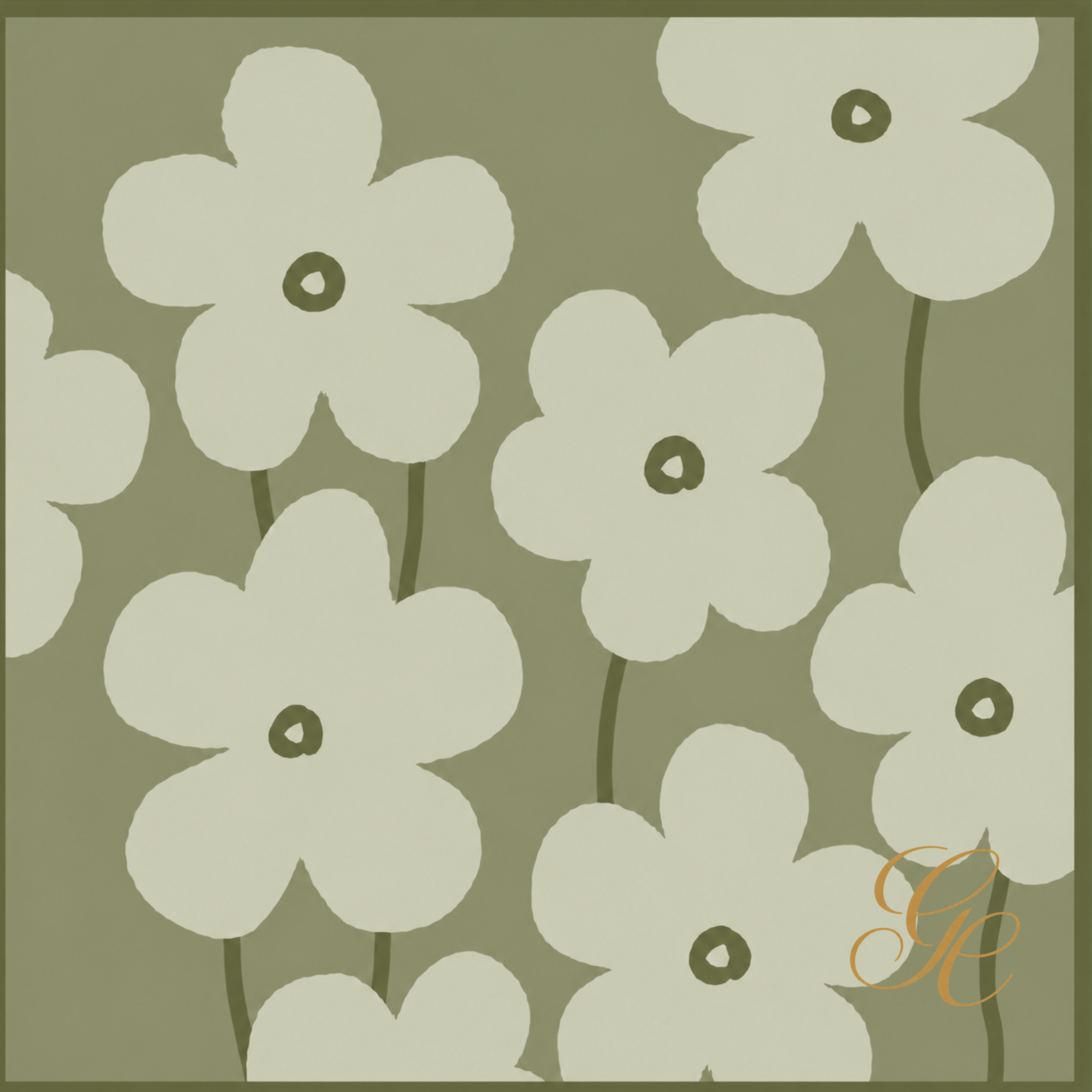 Silk Twill - Sage Bloom - 65x65CM